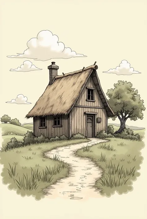 A sketch of a cottage 