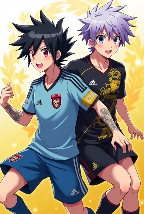 Deux joueurs de soccer, le premier s'appelle korami Seishiro, il a les cheveux noir et rose les yeux rouge ecarlate stylé artificiel avec tatuage sur le front., aura jaune.et le second s'appelle loshi Mikage, il a les cheveux blanc et violet yeux ecarlate ...