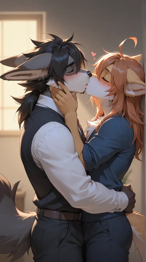 Source_furry, (((2boys))), furry, anthro, kissing 