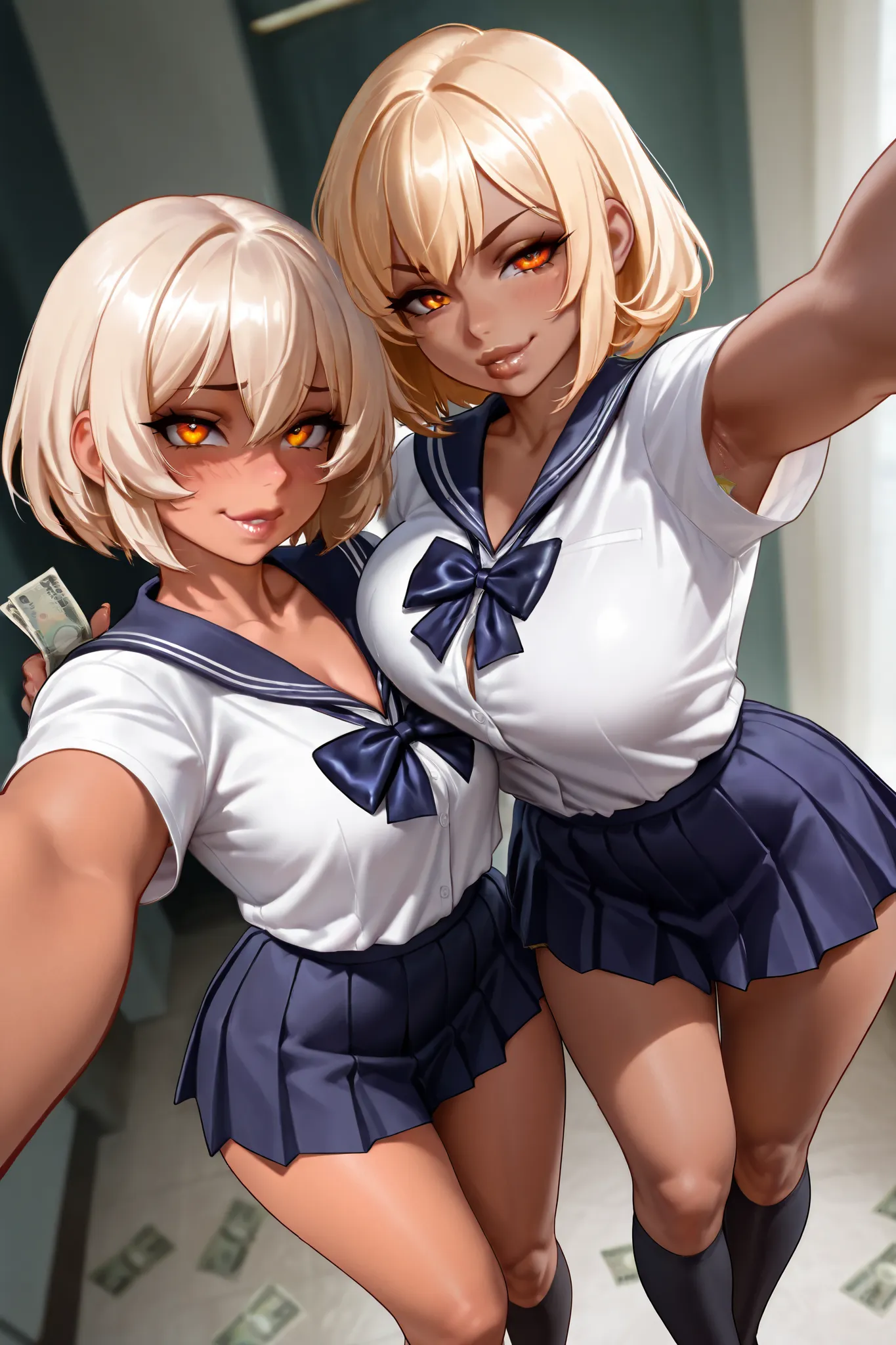 2girls score _9_ up, score_8_ up  , score_7_ up  , score_6_ up  , score_5_ up  , score_4_ up  quality_Masterpiece,   anatomically correct,   beautiful faces,  Perfect Face,  beautiful faces and eyes,  attractive face ,   ,  delicate face,  detailed skin, A...