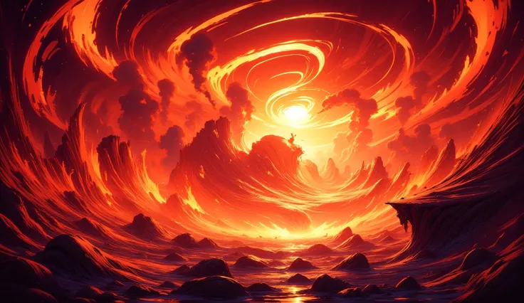 I want a cartoon magma ocean wallpaper