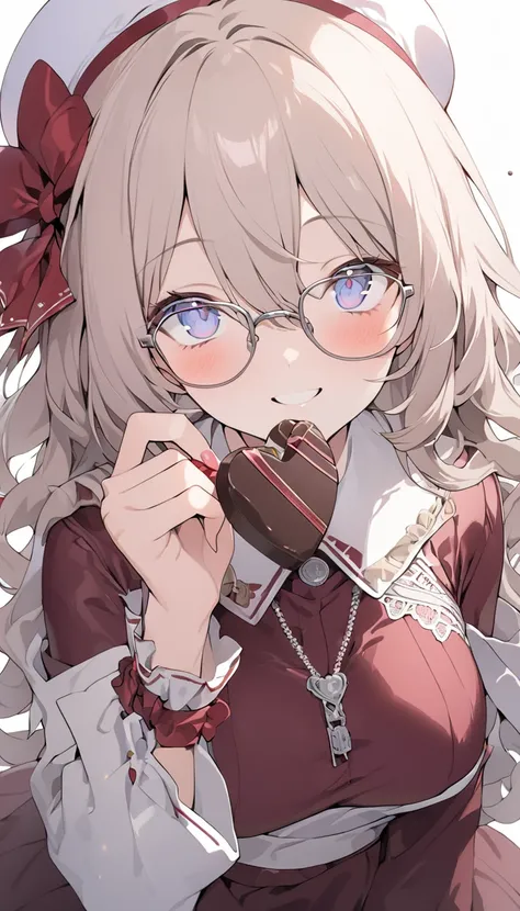 ((masterpiece)), (((best quality))), ((ultra-detailed, illustration)), (((solo, 1girl))), beautiful detailed glow, beautiful detailed eyes, medium_breasts, beautiful detailed girl BREAK ((personification, Hankyū, Series_6300)) BREAK ((holding chocolate, sm...