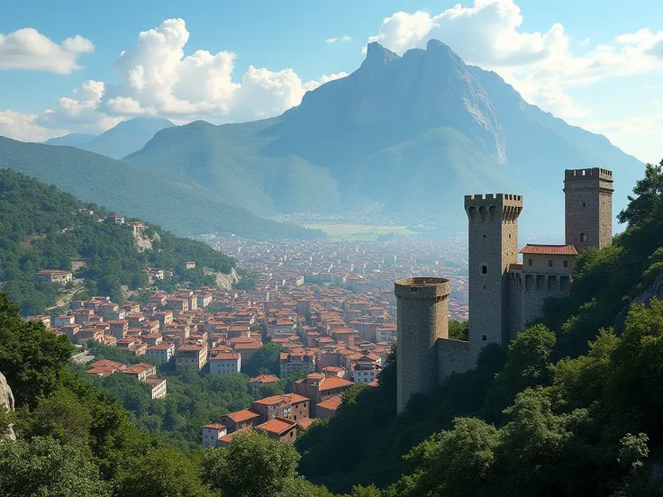 View of Mount Titano over the city of San Marino