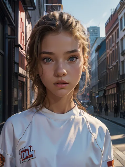 cmodel, digital illustration, cinematic lighting, smooth, mfs shot, best quality, high detail, masterpiece, high quality, streetwear, bloom, film grain, detailed eyes, beautiful face, (skinny:1.2), (young female:1.3), city background 