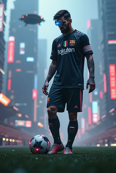 How would Lionel Messi look in a Cyberpunk world?

