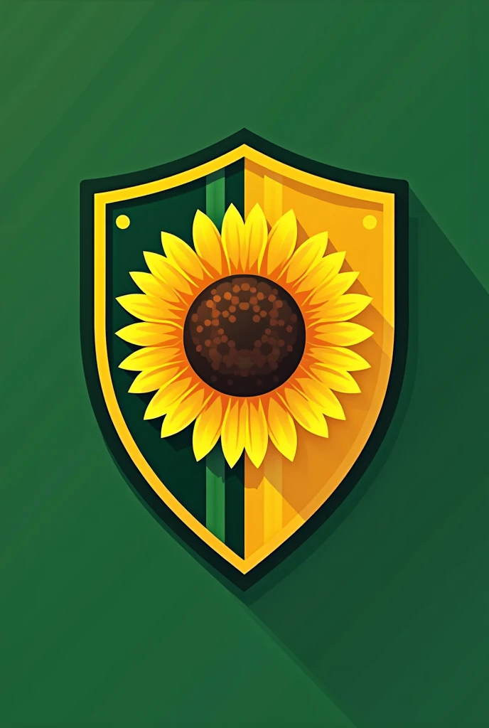  Create a soccer team shield for the Sol Agricola FC'.  The design must be striking and professional ,  incorporating a sunflower as a central element ,  whether stylized or realistic .  Use a color palette inspired by nature , with vibrant yellow ,  green...