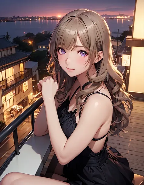  high definition ,In 8K,  top quality ,  Details,  semi-realistic anime , D-anime style  ,  Smooth Anime CG  ,  one girl ,  19-year-old Japanese woman on a luxury liner  , (( beauty)),  slim,modeling,(( Round Glowing Eyes  )),((  looks like wavy hair )),((...