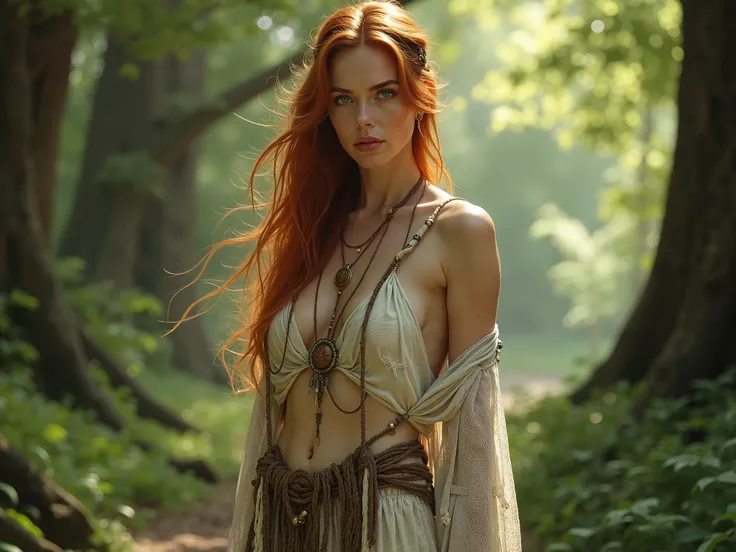 A beautiful scantily clad pagan woman