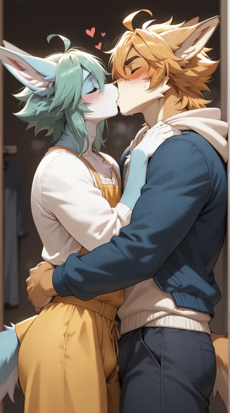 Source_furry, (((2boys))), furry, anthro, kissing 