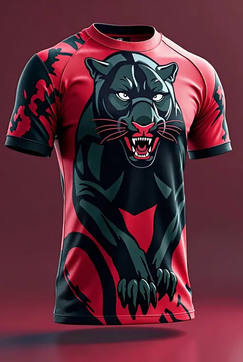 Third party jersey with a color panther,  wine, Black and white with a name on the back