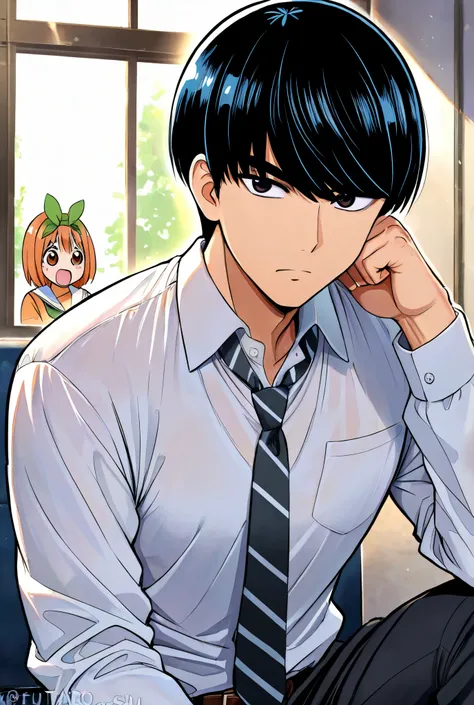 Futaro Uesugi black-haired boy, delgado, Waiting for Yotsuba Nakano 