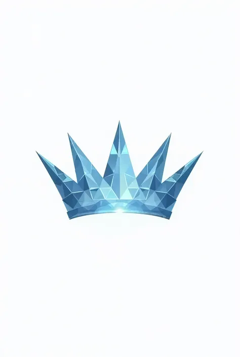 a logo, vector,  minimalist, a king's crown made with ice prisms,  white background and no shadows 