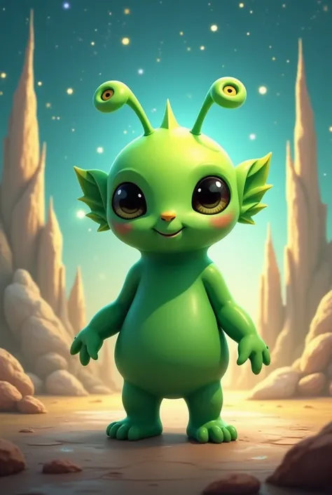 mascote alien verde 