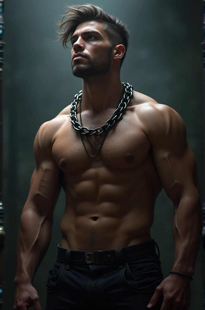 SEXY BOY YOUNG DOMINANT MUSCULAR THICK CHAIN NECKLACE MASTER WICKED BIG BREASTS PENIS