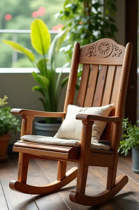 Wooden rocking chair for balcony 