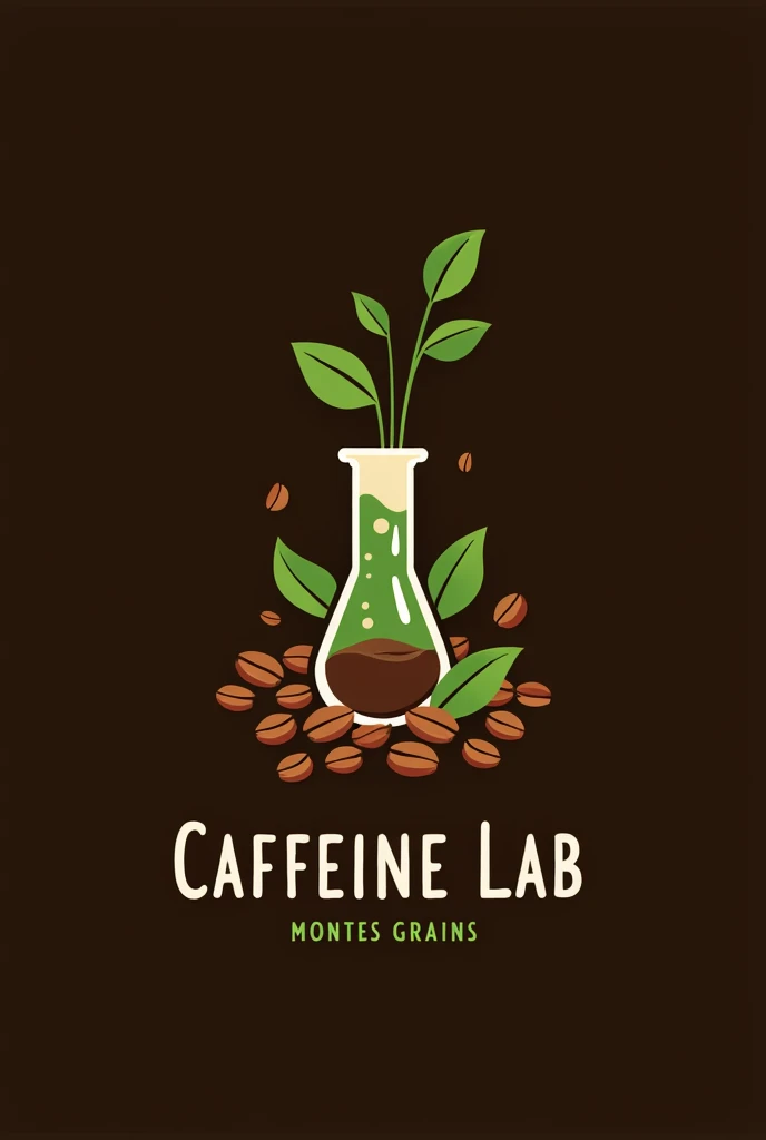  Make a logo for the brand Caffeine Lab by Montes Grains.
With the colors dark brown ,  light brown and white with green details 