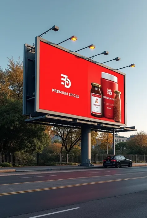 Spice brand Billboards white and red