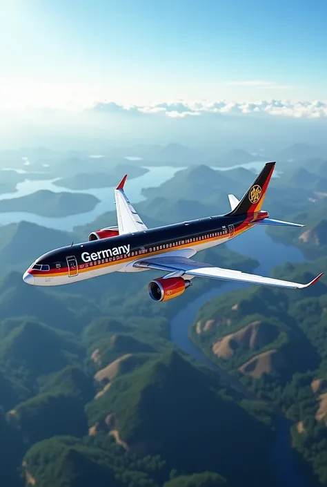 A tourist plane with the German flag