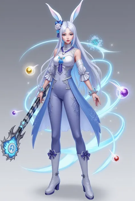 ## **Character design:  Women's Honeymoon **
** Style :**  elegant ,  ghost , occult,  combines modern and traditional .

### **1.  outfit **
- ** Modern dress :**  light blue ,  layered skirt ,  blue print ,  shoulder part with blue purple ribbon .
- **ti...