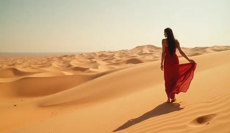 arabic hot female walking on desert