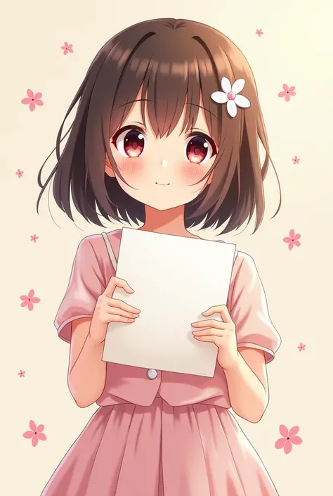 anime girl giving a love letter towards the screen