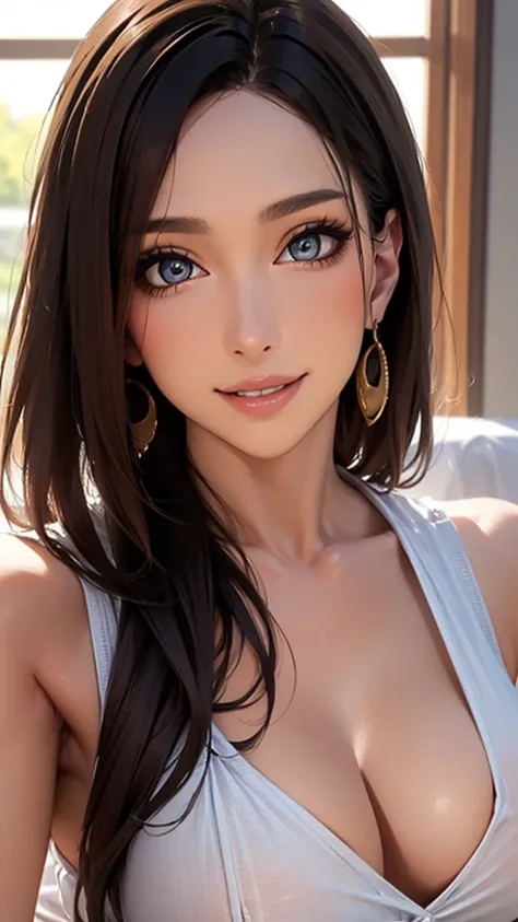  Table Top,( top quality,  masterpiece:1.2),  very detailed,  Hi-Res,  8k wallpaper,  perfect dynamic composition, , beautiful eyes with attention to detail,  long straight hair , summer trend fashion, Tiny Breasts ,  natural colored lips,  bold and sexy p...