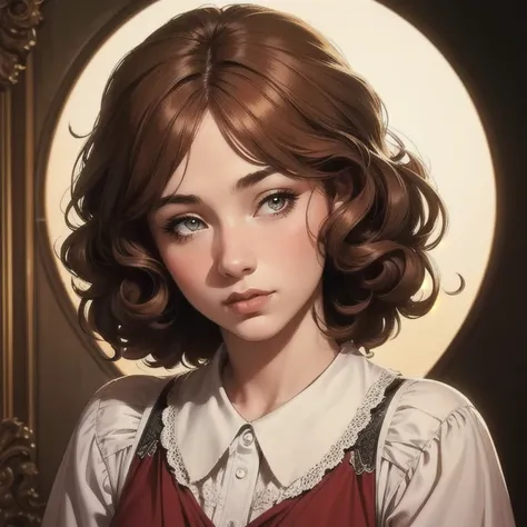  masterpiece,A solo girl , Shirley Temple as Mytyl main character from the movie The Blue Bird,detailed art,  realistic character ,beautiful,(sfw) perfect work ,  classic vintage quality 