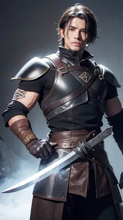 . Blacksmith （ opponent ）

Design ：

Leather armor， arm wrapped around the imprint of ironmaking

“Holding a broken sword”， have runes embedded in their blades

There is a burn on the face

Sharp blade ，
 1 man  ，Strong body，Knives and weapons with determi...