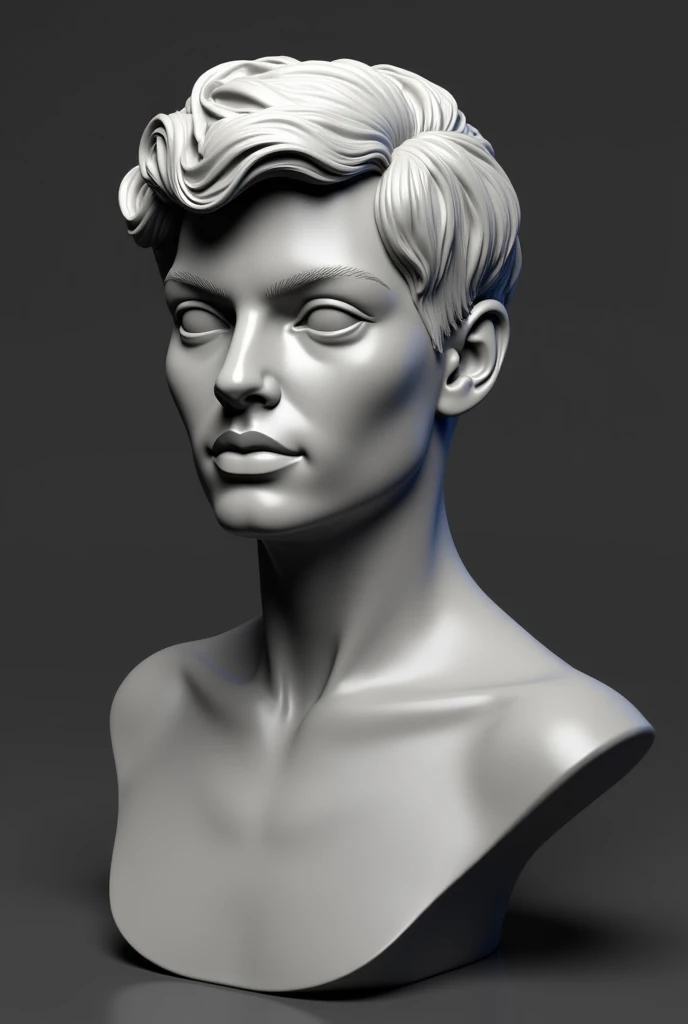 zbrush sculpture - render of a zbrush bust sculpture of Lea Seydoux with portrait perspective and grey matcap, sculpt inspired by giovanni bernini, professinal lighting, increased shadows that enforce her beauty, artstation trending sculpt