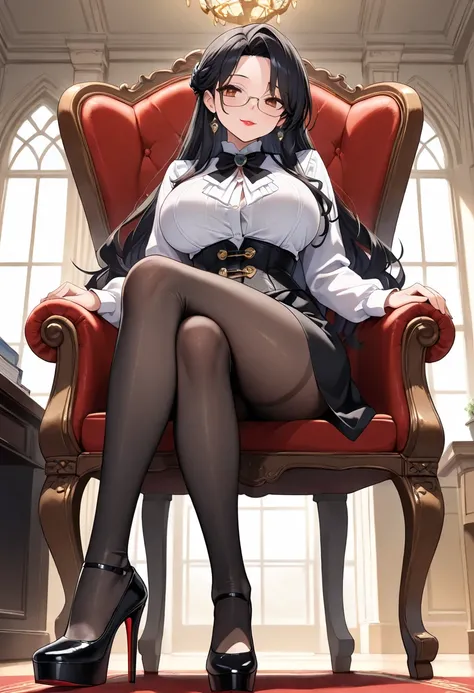 1 mature beautiful and elegant and extremely strict and evil charming mafia boss woman who is cute and sadistic and opulent master ,(masterpiece:1.3, top quality :1.3, very detailed depiction:1.3, incredible high resolution:1.3,High quality anime drawings)...