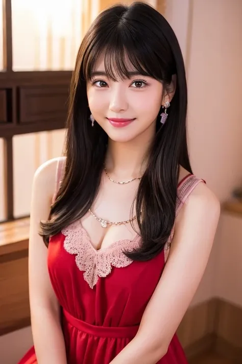                      high definition                   ,bangs、           black hair、           semi-long、             brown eyes   、 Big Breasts ,            cute comments model figure        、165cm      、20 years old、           cute face、smile、           ...