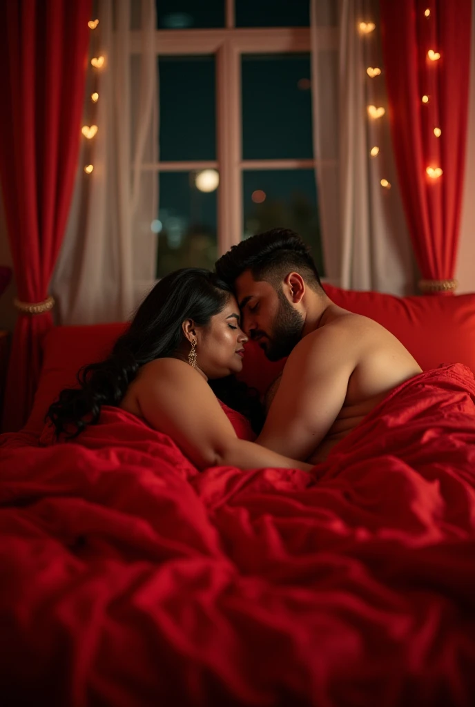 Adult indian porn Valentine's Day,....
40 year hot mature sexy curvy plus size bbw Indian bhabhi fully nude sleeping with 20 year young nude boy on red real patels of bed,, bhabhi is dusky skin, bhabhi and young boy show fully nude figure body sleeping on ...