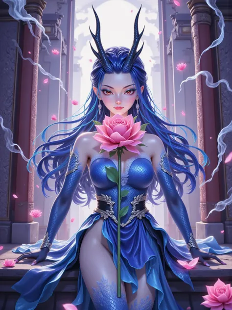 Aorun taps rose against Forbidden City roof, triggering quantum beams from pistil. Ming dynasty warriors and cyborgs materialize from petals, clashing with valentine gifts across eras. Her dragon-scale thorn pierces reality, lovers from different centuries...