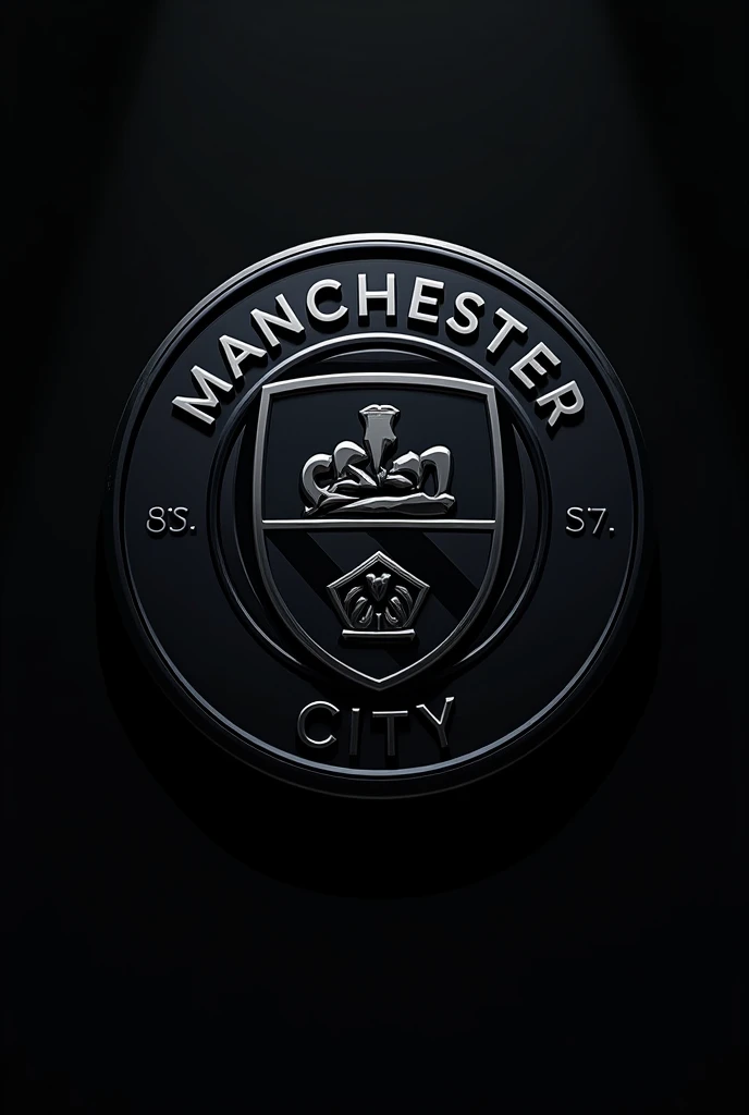 logo manchester city, black, anime