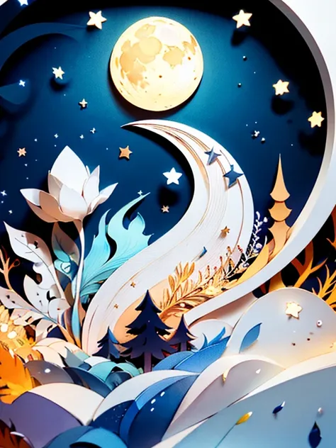 ((( masterpiece))), top quality,  Illustration of ,  null, cloud, star \(  symbol \),1 person,  handsome,   night , moon, star \(null\),   night  null, starry null, Vibrant color scheme, Soft light,(Warm colors:1.2), watercolor,  light background,  top qua...