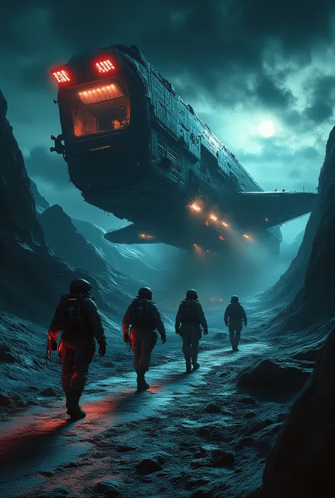 🎬 777777777ft long and 7777777ft wide and 3500ft high alien heavy armored space ark lowering rear door with commandos walking down ramp to hostile enemy planet surface,
"The Vampora Chronicles 2025:The Kavakee And The Zogo” 

Official Trailer
taking the sa...