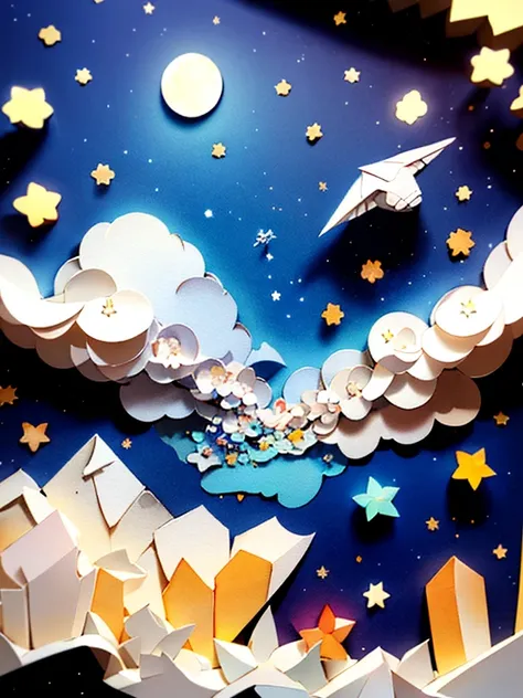 ((( masterpiece))), top quality,  Illustration of ,  null, cloud, star \(  symbol \),1 person,  handsome,   night , moon, star \(null\),   night  null, starry null, Vibrant color scheme, Soft light,(Warm colors:1.2), watercolor,  light background,  top qua...