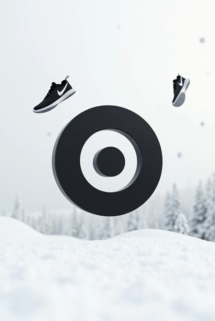 Draw a round avatar, let it be black and white, the sign will be written exactly in the center ₽ Snow will lie below and Nike sneakers will fall on top