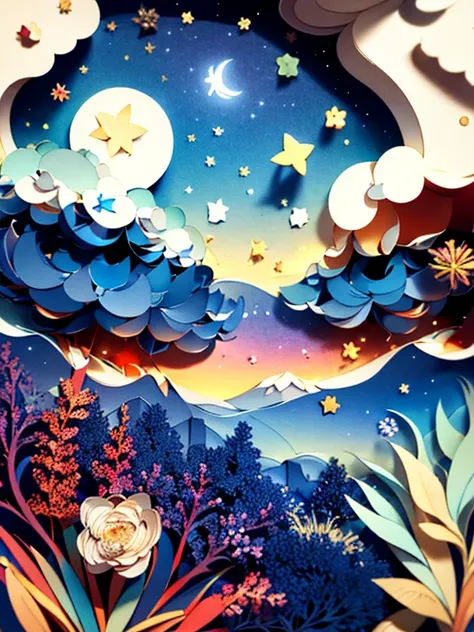 ((( masterpiece))), top quality, illustration,   Sky , cloud, star \(  symbol \),1 male,  handsome man, night, board member, star \( Sky \), night空, starry sky,  bright color, Soft light,(Warm colors:1.2), watercolor,  light background,  top qualityの絶妙なディテ...