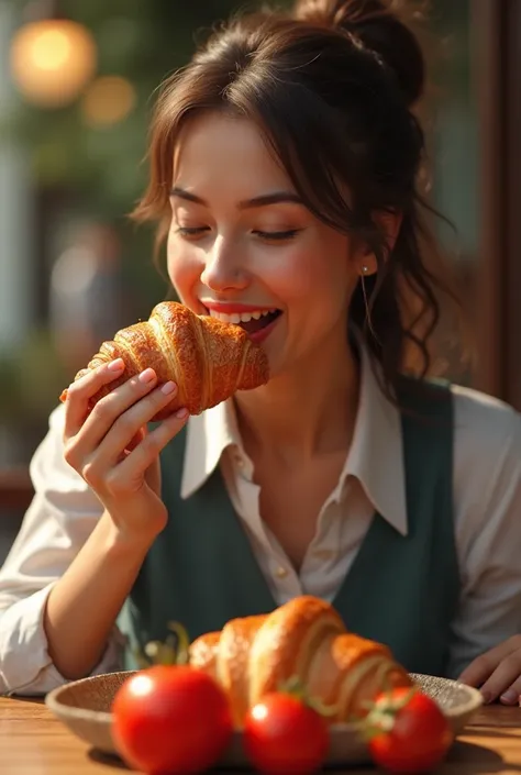 🥐 eating tomato