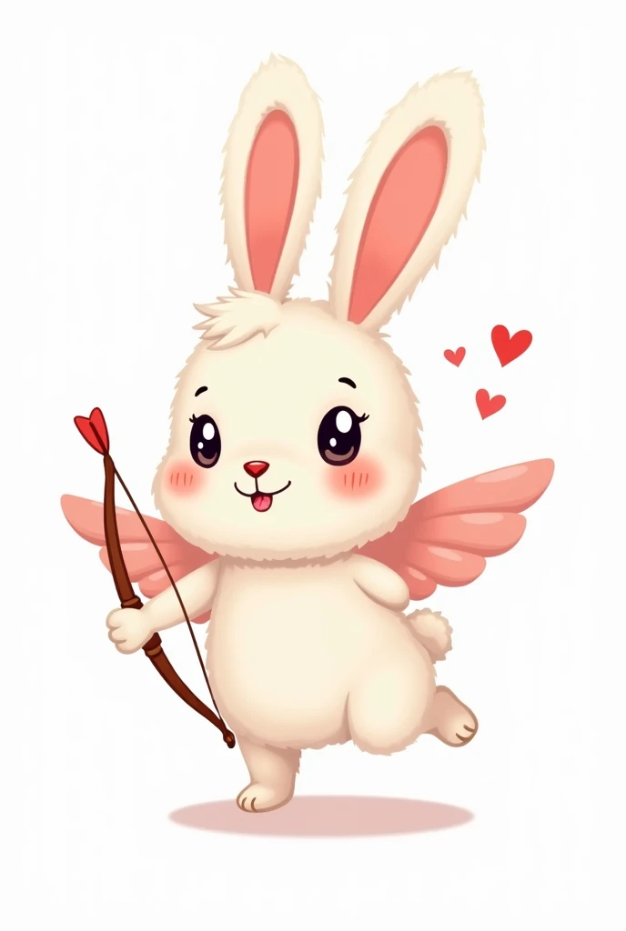 cupid bunny cartoon sticker without backkground