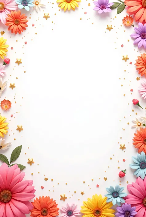 Make me a background image with party theme with glitter, flowers, party vibe and white theme - no human 