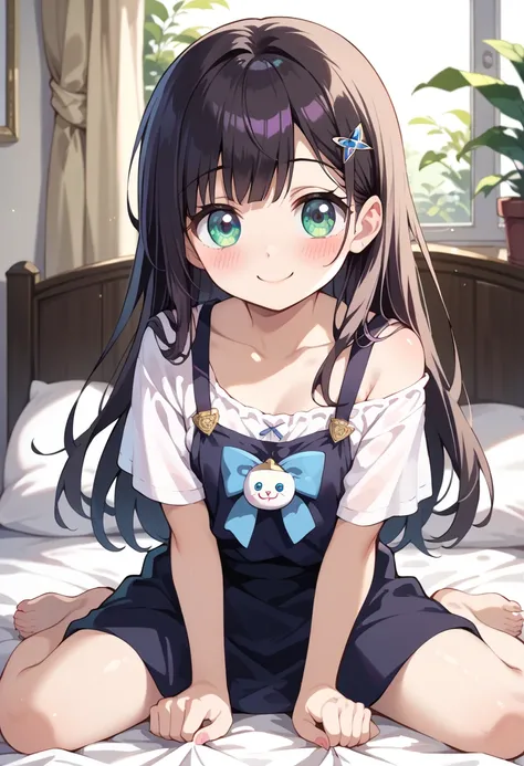 (( top quality)), (( Masterpiece)), (be familiar with),  perfect face ,  indoor, bedroom,  watching viewers,
One woman,  Gamemun Neko ,
開いた口,  ecstatic expression, blush, smile,
 small tits,  file, Young girl,  lori,  s,  girl,
 long hair,  long hair,
 ope...