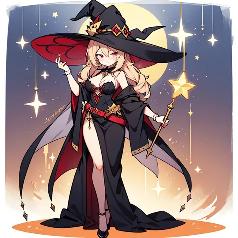 1 female, adult, sexy witch, Magical Girl, witch hat,  full body shot