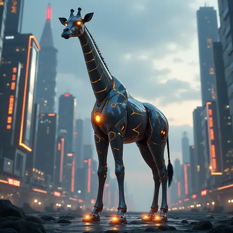 Make image iconic giant giraffe inspired by ironman