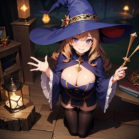 1 female, adult, cute witch, Magical Girl, witch hat,  full body shot