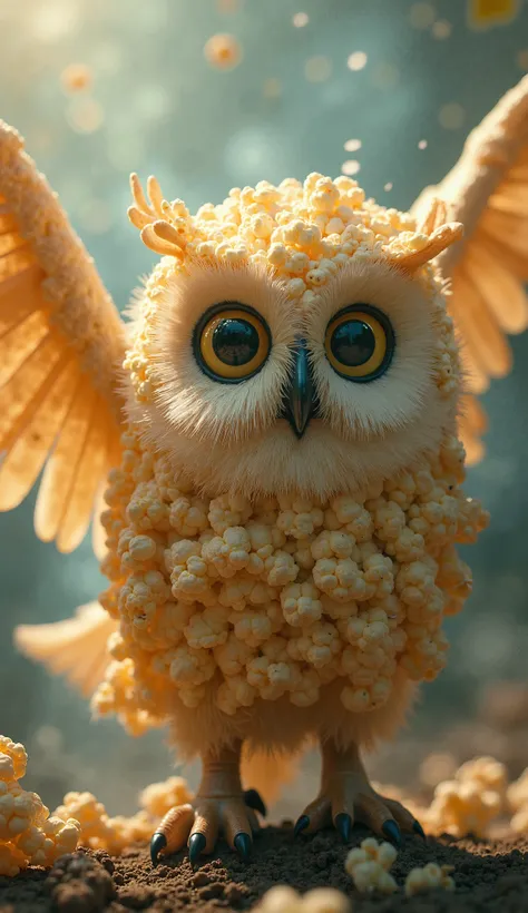 An owl and popcorn hybrid