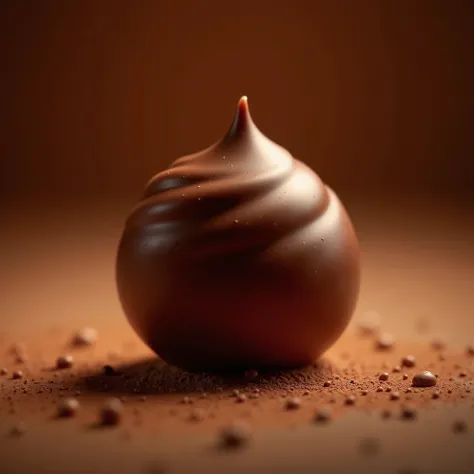 Premium truffle chocolate、 backlit、 ultra high definition image 、Delicious atmosphere、 Simple Design 、 depth of field on the shoulder、