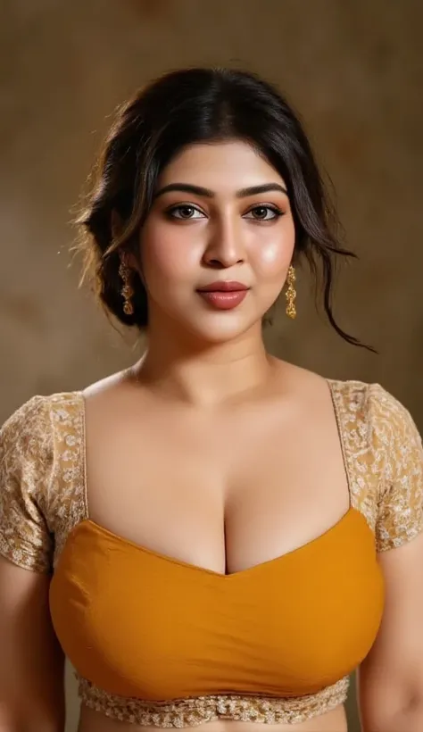  Indian woman masterpiece, best quality, ultra-detailed, (warm hue, warm tone: 1.2), wearing colorful saree big hook  blouse, 20 years old, (((big tits1.8))),((Huge breasts 1.6)),(((Plump body 1.8))),  (Indian instagram photo, Wearing hook blouse closeup f...