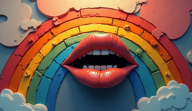 Picture of "A mouth and a rainbow with Bléirot&#39;s cubist avant-garde"